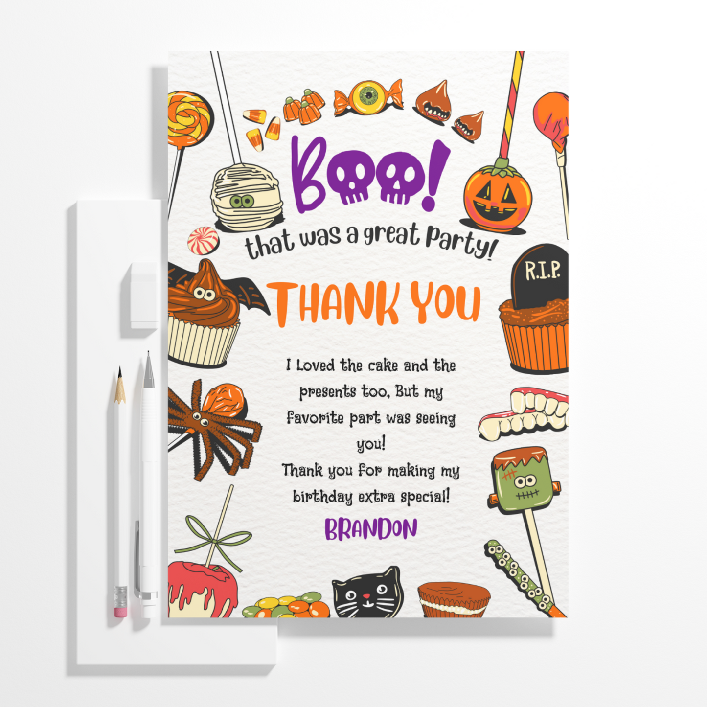 Halloween Thank You Card Template