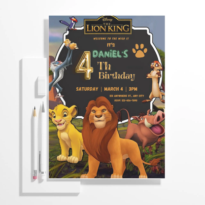 Lion King Birthday Invitation Template - CreativeRino
