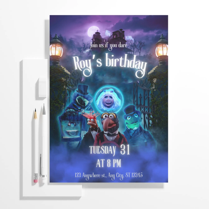 Muppets Haunted Mansion Birthday Invitation Template - CreativeRino