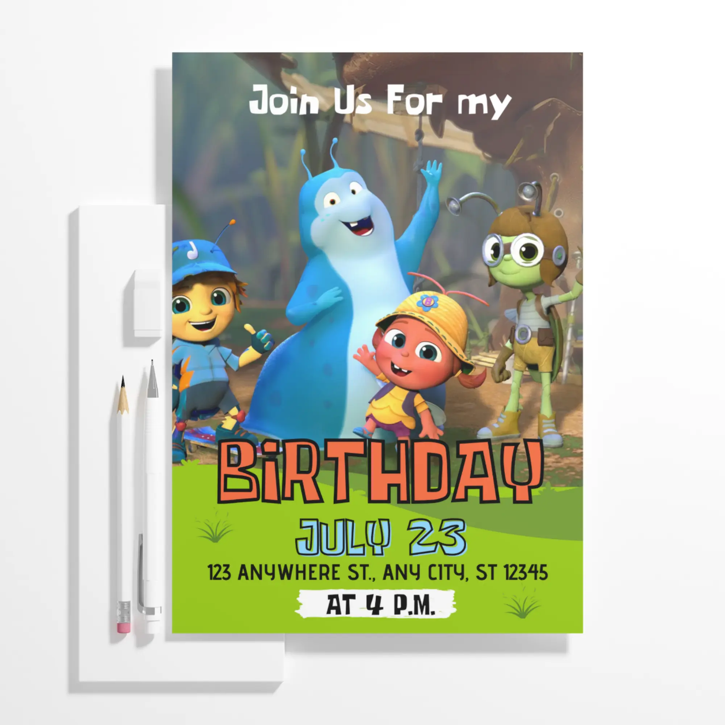 Beat Bugs Birthday Invitation Template - CreativeRino