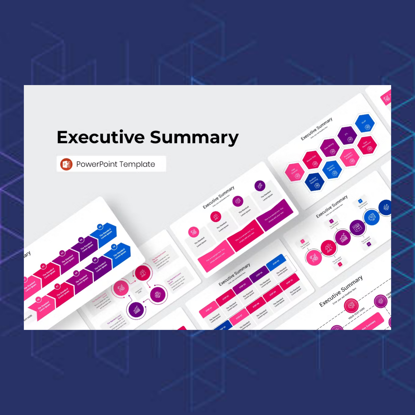 4 Executive Summary Infographics Powerpoint Template Bundle