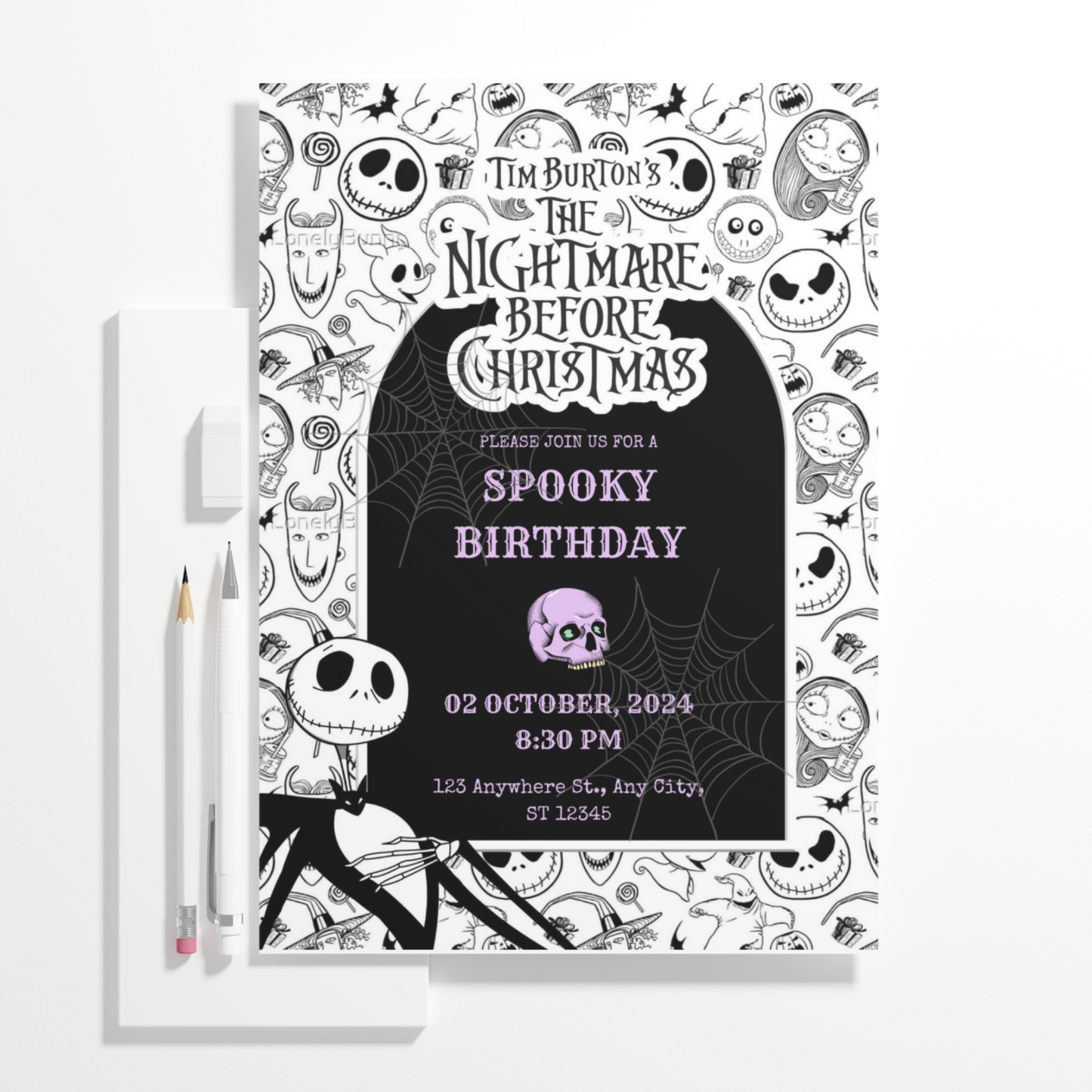 The Nightmare before Christmas Birthday Invitation Template