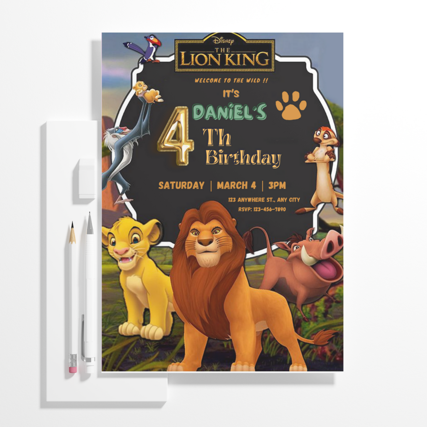 Lion King Birthday Invitation Template