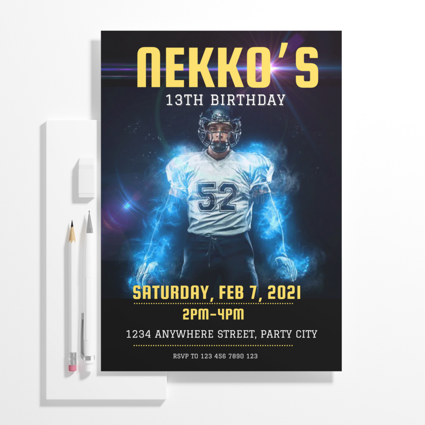 NFL Football Raiders Birthday Invitation Template