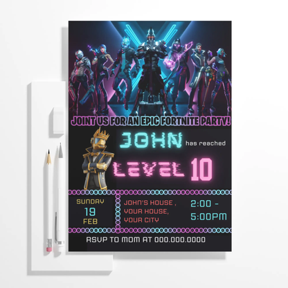 Fortnite Birthday Invitation Template - CreativeRino
