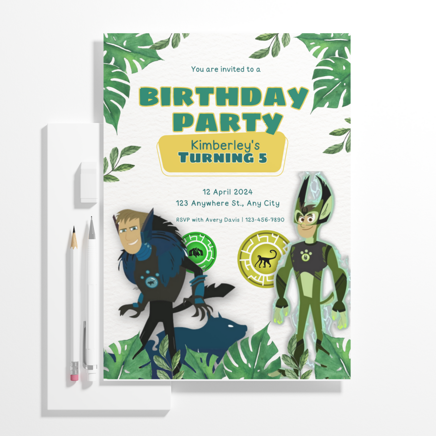 Wild Kratts Birthday Invitation Template