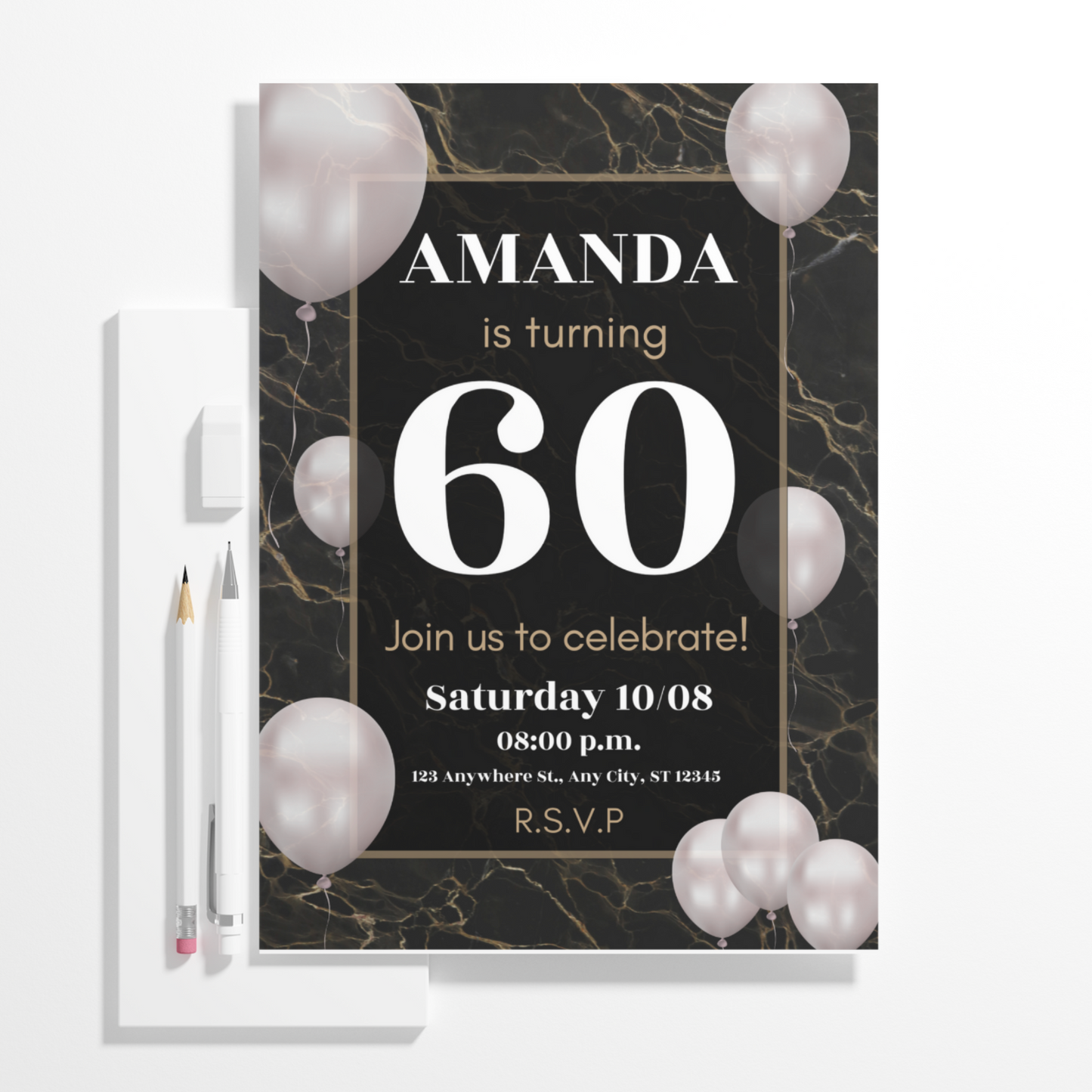 60th Birthday Invitation Template