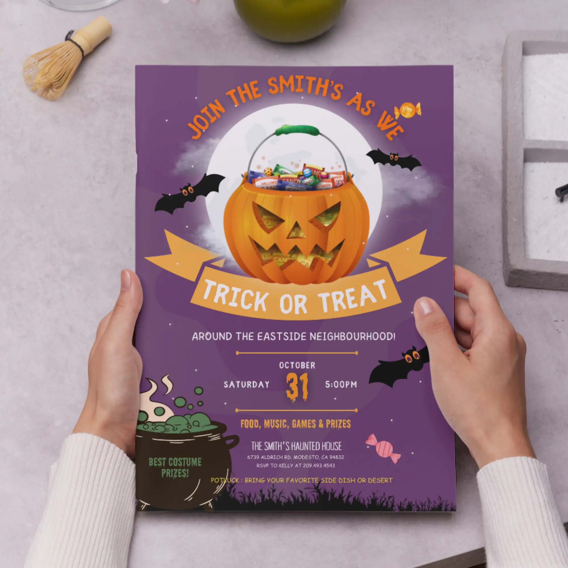 Halloween Trick or Treat Invitation Template - CreativeRino