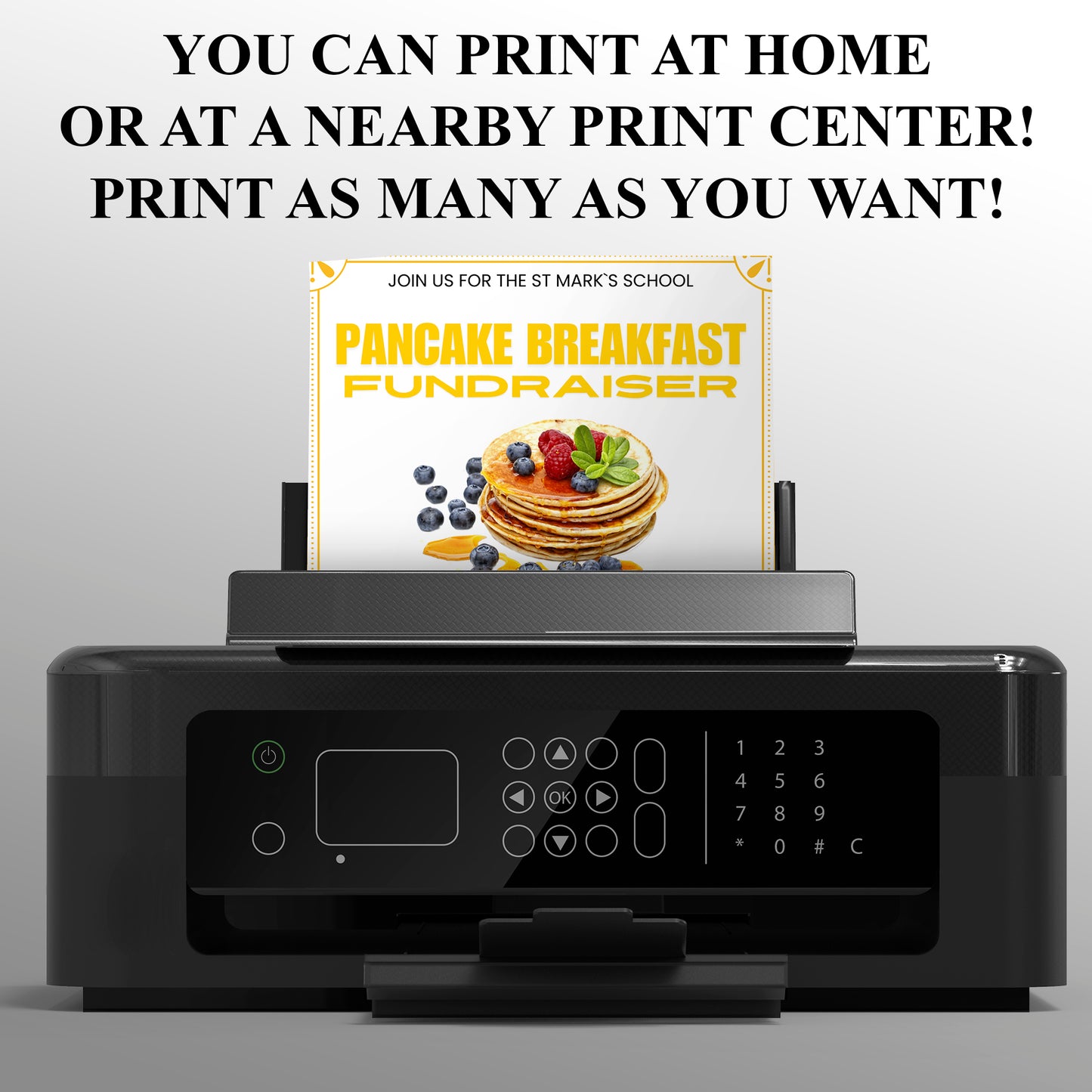 Pancake Breakfast Fundraiser Flyer Invite Template