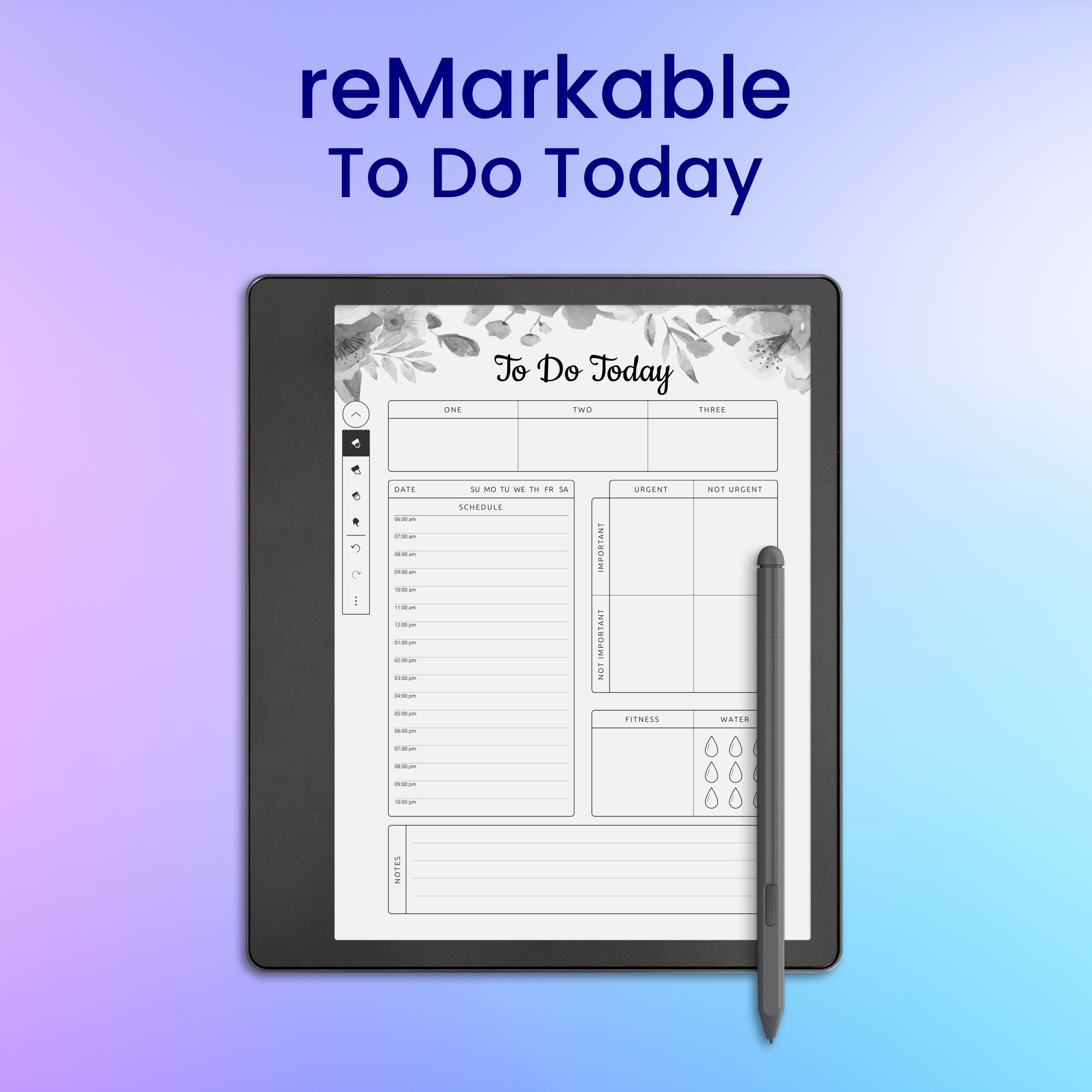 reMarkable 2 To Do Today Planner Template – CreativeRino