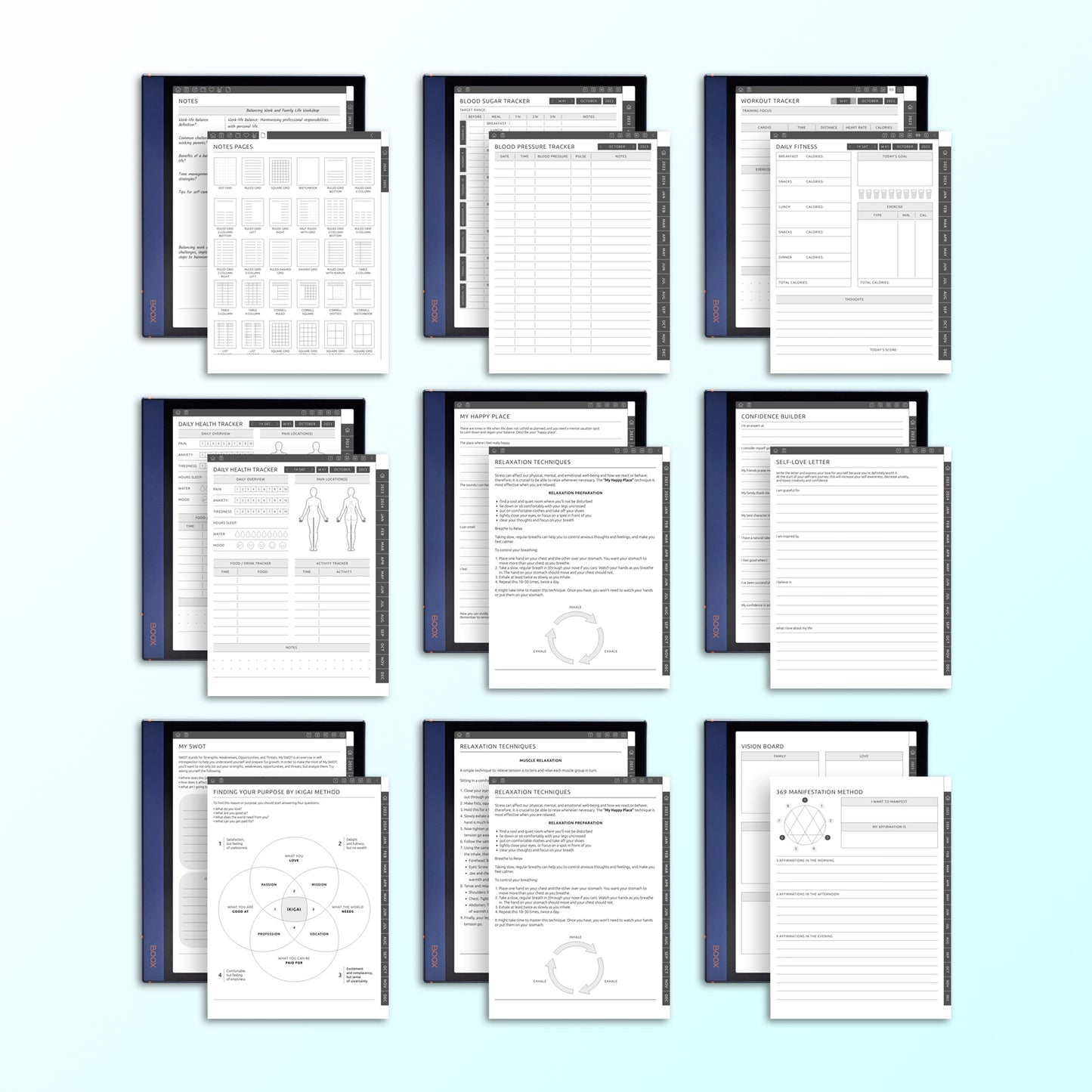 40+ Onyx Boox Planners Template Bundle