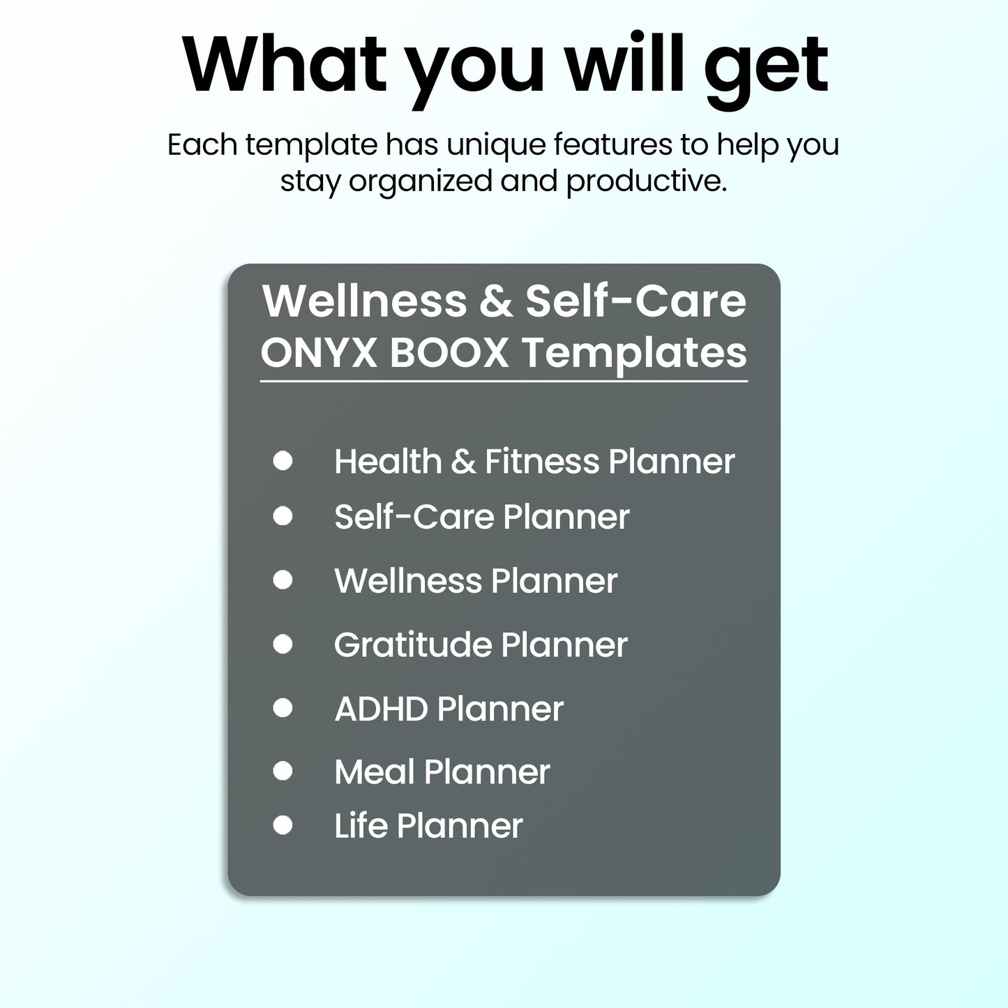 7 Onyx Boox Wellness & Self-Care Planners Template Bundle