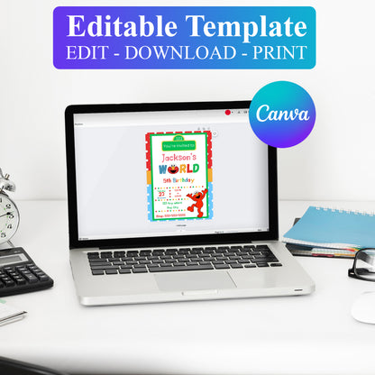Sesame Street Birthday Invitation Template - CreativeRino
