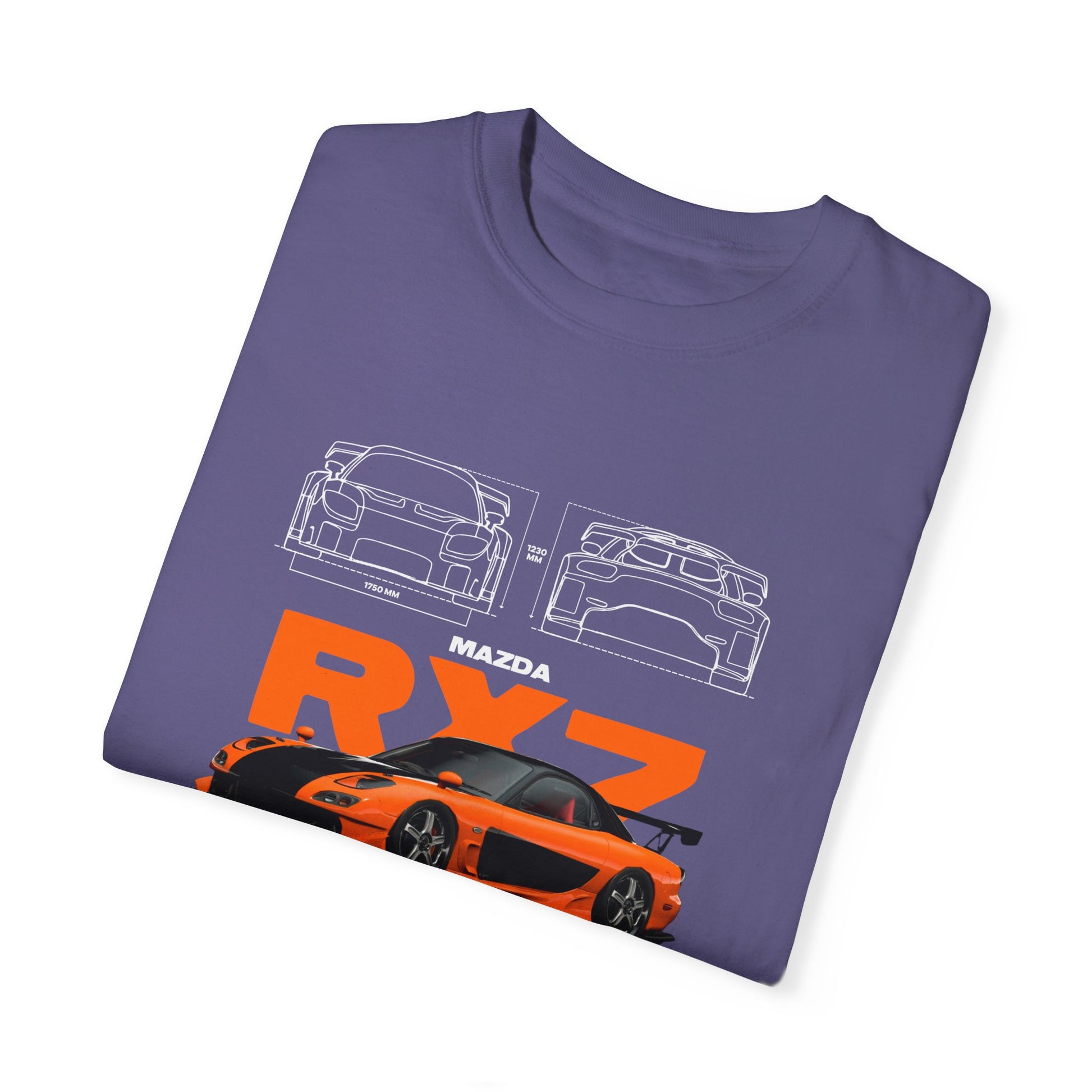 Mazda RX-7 Unisex Garment-Dyed T-Shirt | Car Enthusiast Apparel - CreativeRino