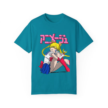 Sailor Moon Unisex Garment-Dyed T-shirt - Retro Anime Tee - CreativeRino