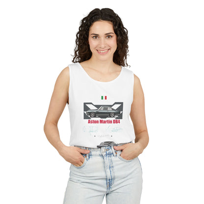 Aston Martin DB4 Unisex Tank Top - Vintage Car Graphic T-shirt - CreativeRino