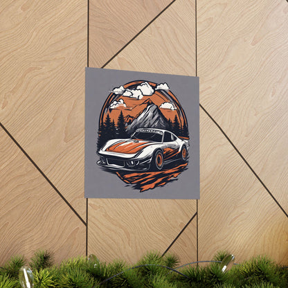 Vintage Car Adventure Matte Poster - CreativeRino