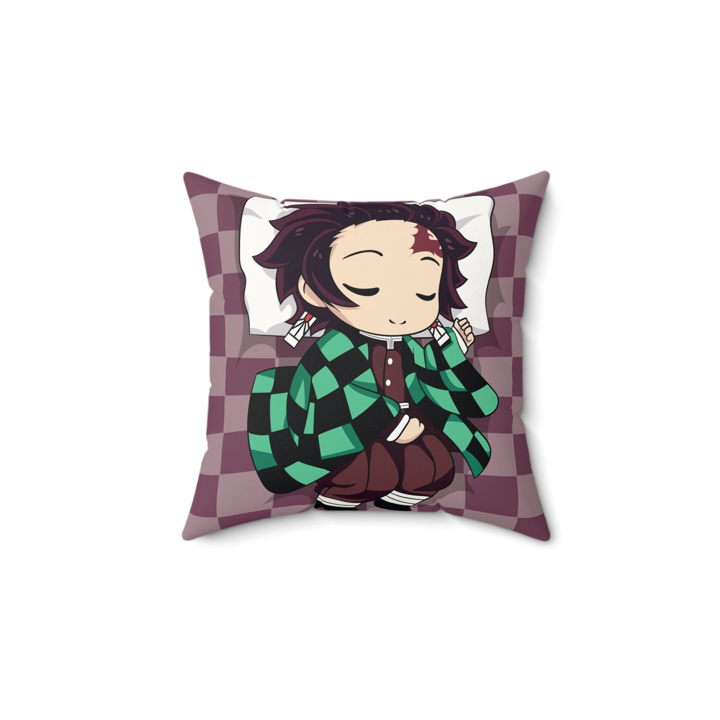 Demon Slayer Chibi Character Faux Suede Square Pillow - Cozy Home Decor - CreativeRino