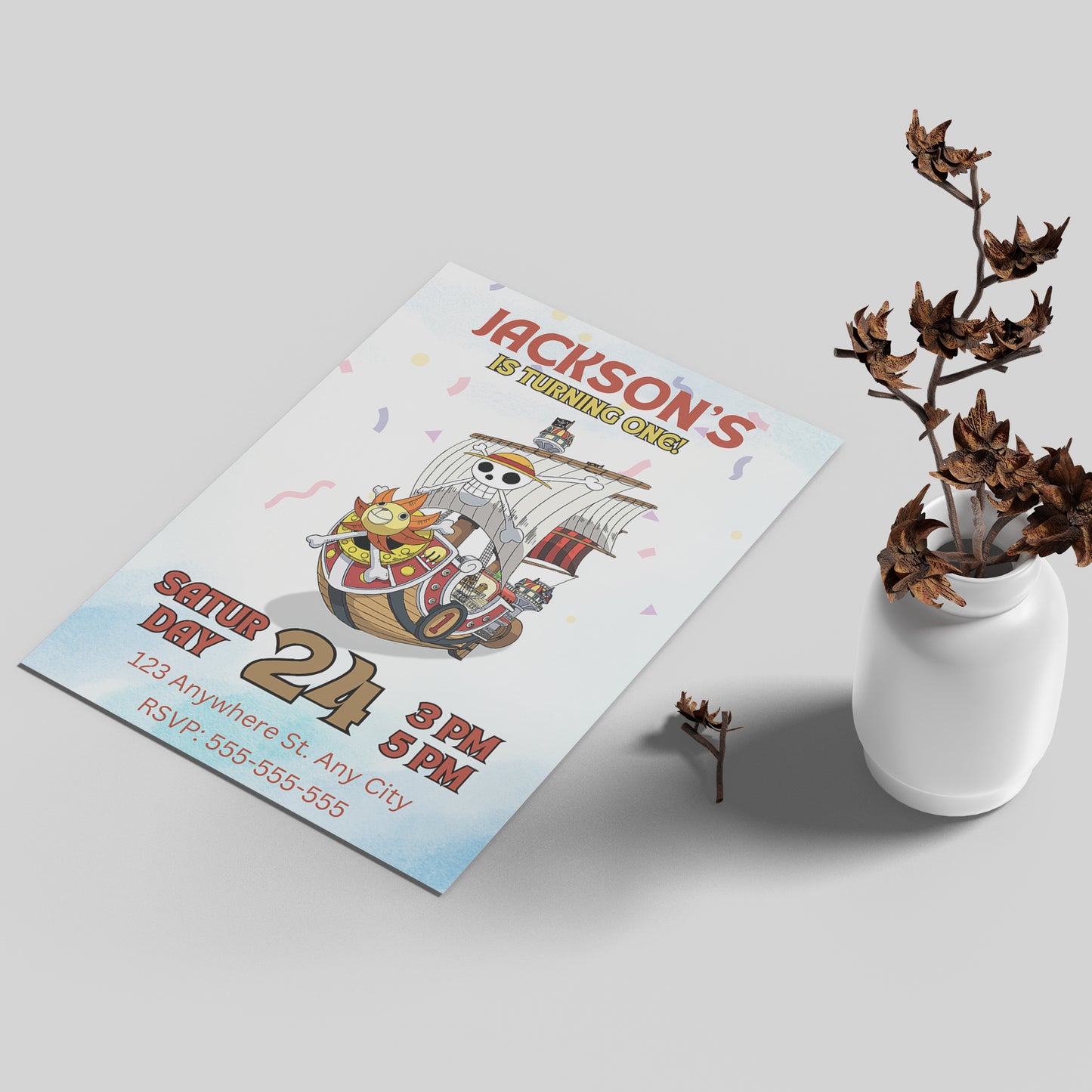 One Piece Birthday Invitation Template - CreativeRino