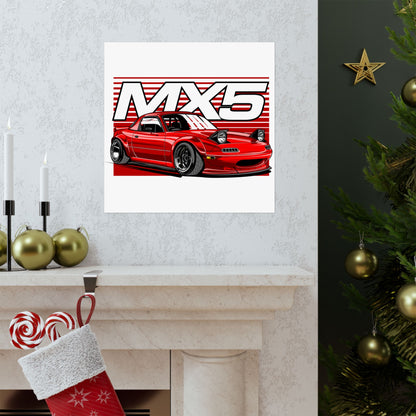 MX5 Racing Car Matte Square Posters - Perfect Gift for Car Enthusiasts - CreativeRino