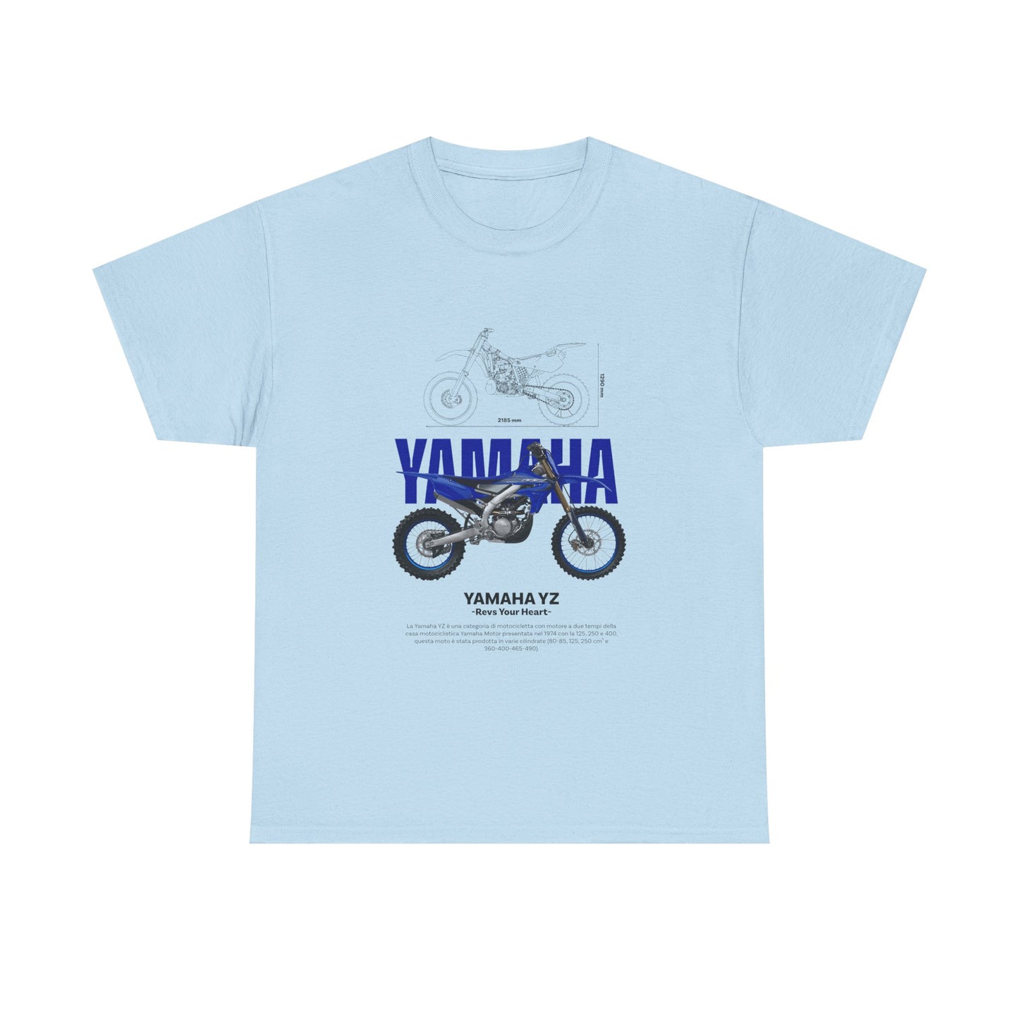 Yamaha YZ Motorcycle Unisex Heavy Cotton Tee - Perfect T-shirt for Bikers and Motorcycle Enthusiasts - CreativeRino