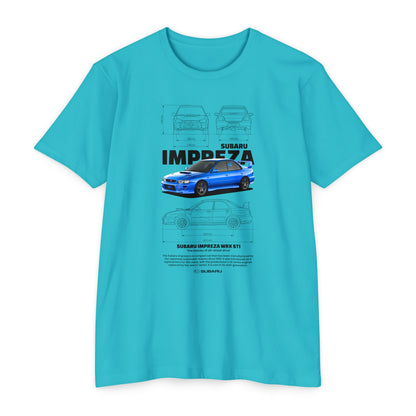 Subaru Impreza WRX STI Graphic Tee - Unisex CVC Jersey T-Shirt for Car Lovers - CreativeRino