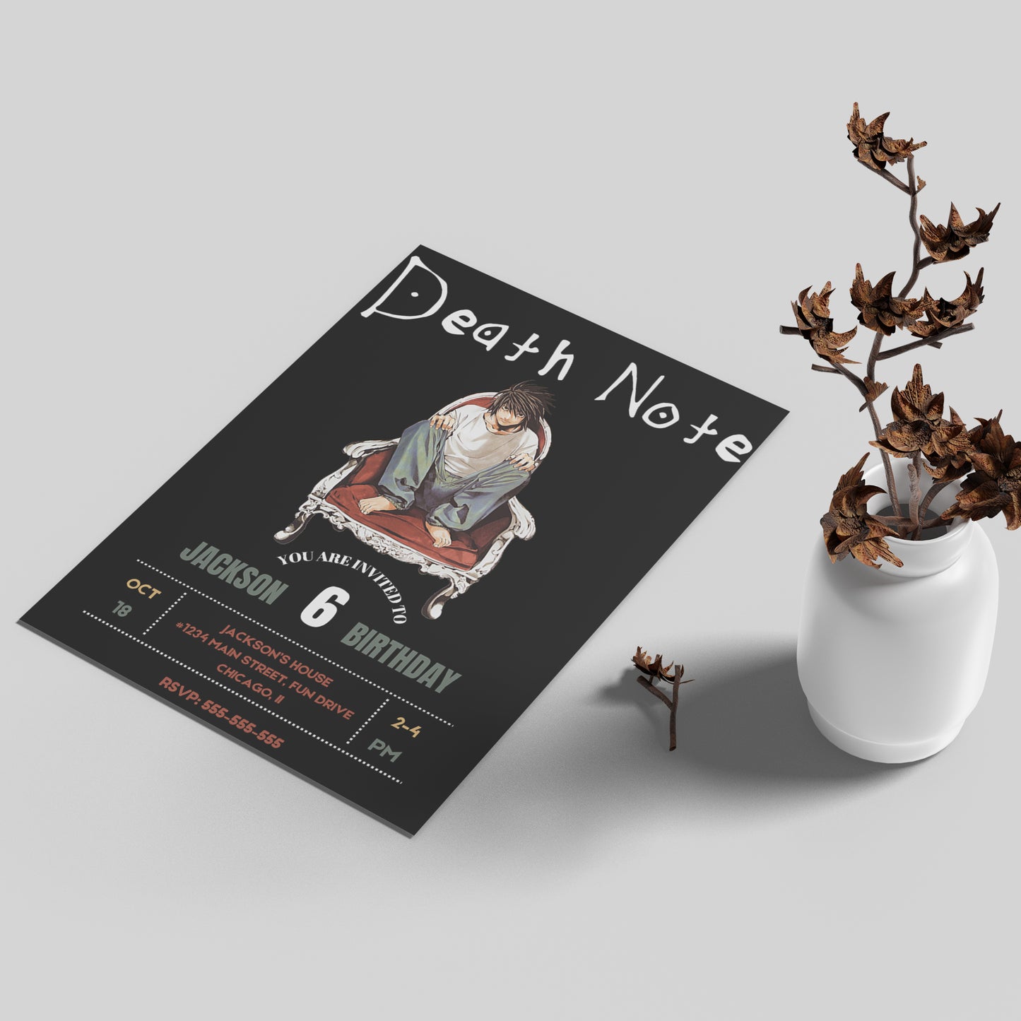 Death Note Birthday Invitation Template - CreativeRino