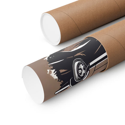 Vintage Car Mountain Adventure Matte Vertical Poster - Perfect Wall Art for Auto Enthusiasts - CreativeRino