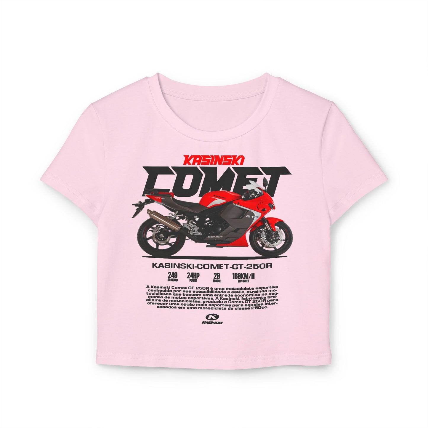 Kasinski Comet GT 250R Women's Baby Tee - Kasinski Comet Motorcycle Design T-shirt - CreativeRino