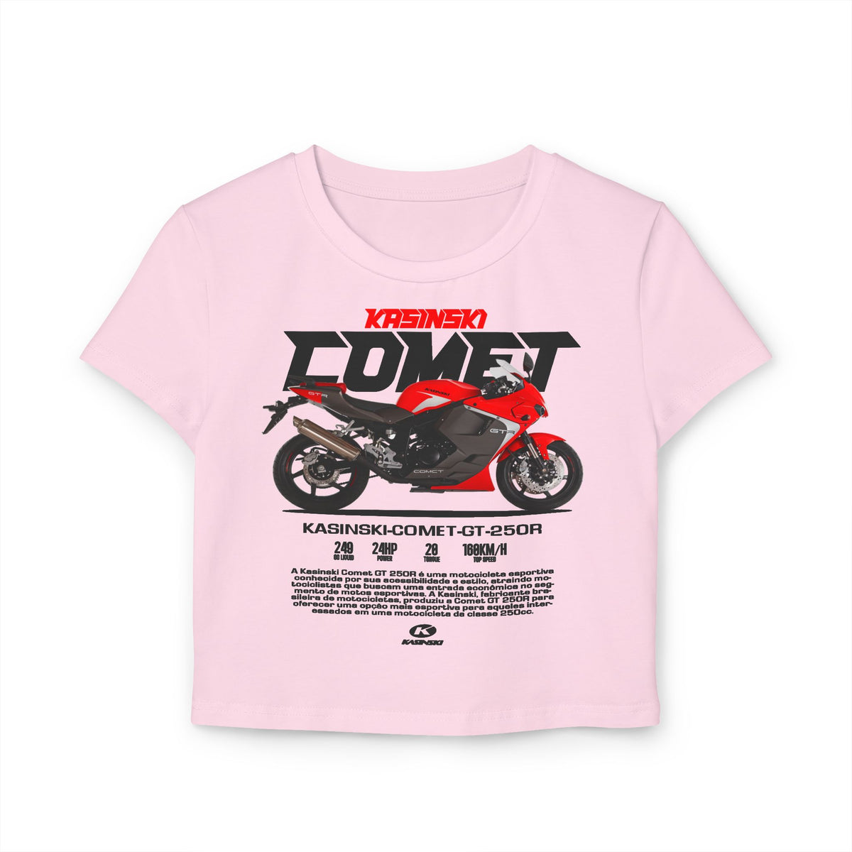Kasinski Comet GT 250R Women's Baby Tee - Kasinski Comet Motorcycle Design T-shirt - CreativeRino
