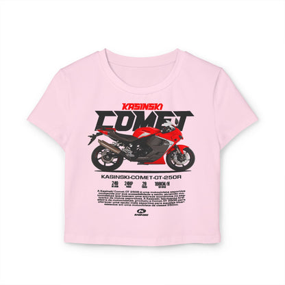 Kasinski Comet GT 250R Women's Baby Tee - Kasinski Comet Motorcycle Design T-shirt - CreativeRino
