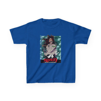 Anime-Inspired Kids Heavy Cotton Tee - Demon Slayer T-shirt - CreativeRino