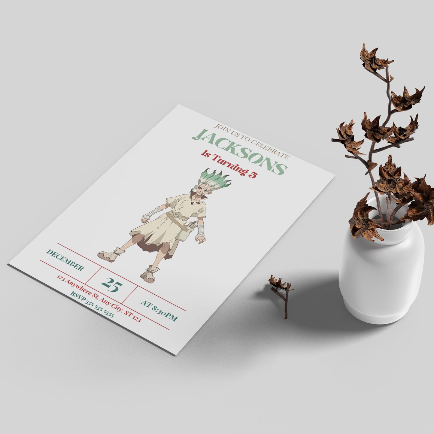 Dr. Stone Birthday Invitation Template - CreativeRino