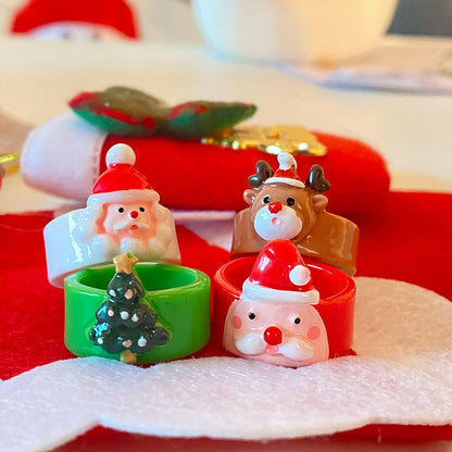 Handmade Christmas Resin Ring Series | Cute Festive Jewelry & Novelty Gift