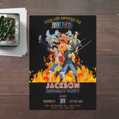 One Piece Birthday Invitation Template - CreativeRino