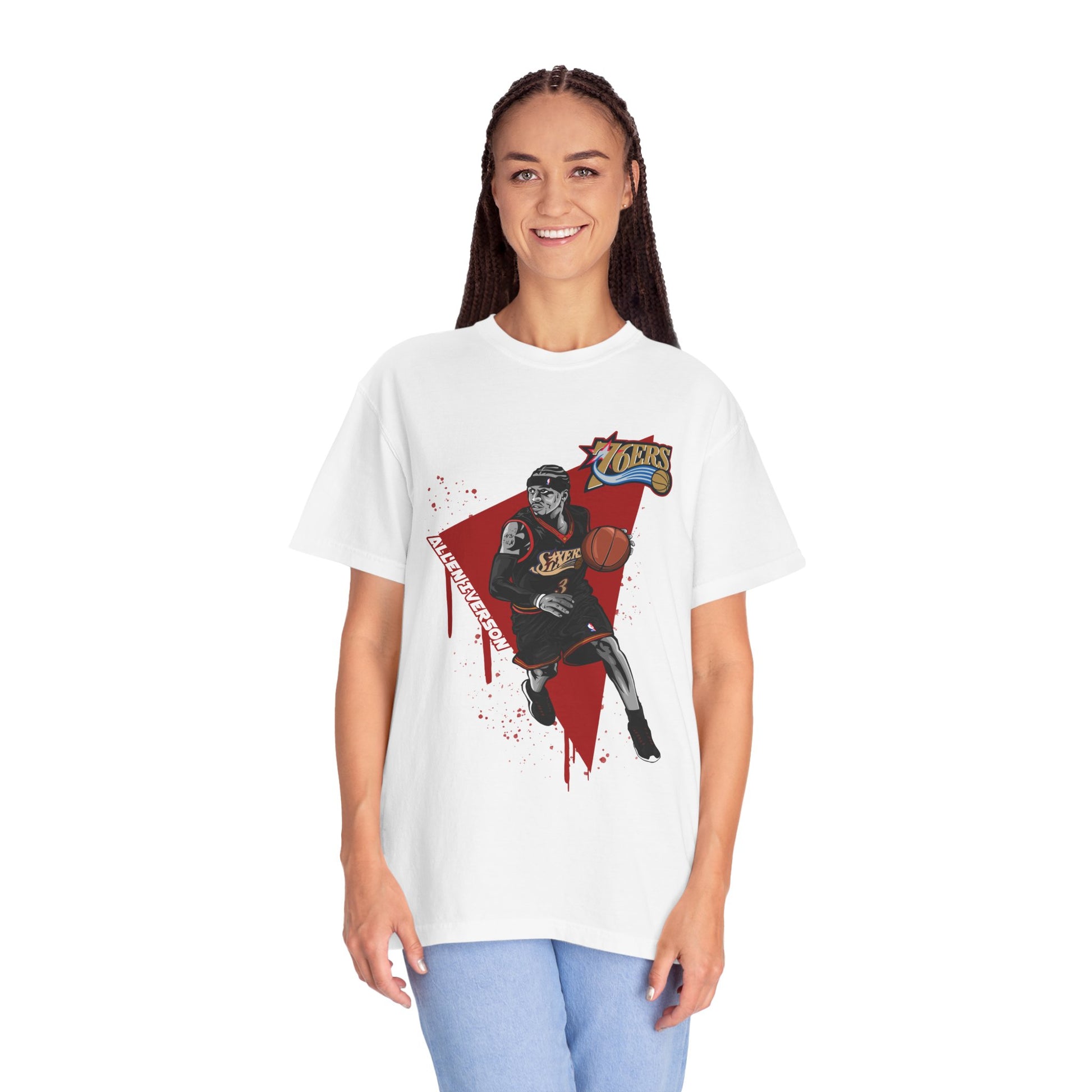 Allen Iverson Basketball Unisex T-shirt - Sports Fan Tee with Graphic Print - CreativeRino