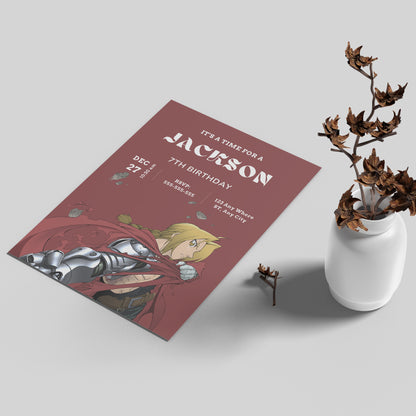 Fullmetal Alchemist  Birthday Invitation Template - CreativeRino