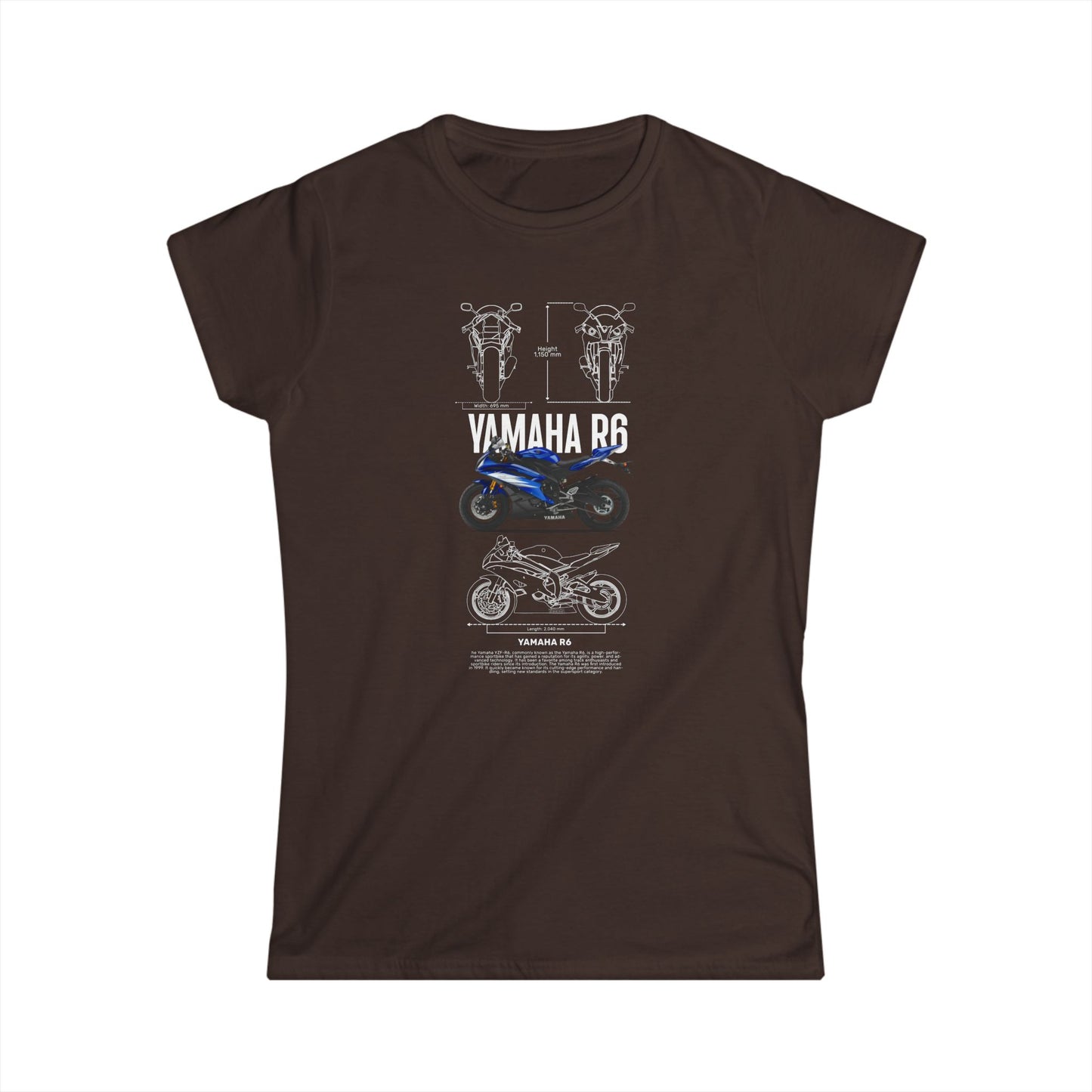 Yamaha R6 Women's Softstyle Tee - Perfect for Motorcycle Enthusiasts - CreativeRino