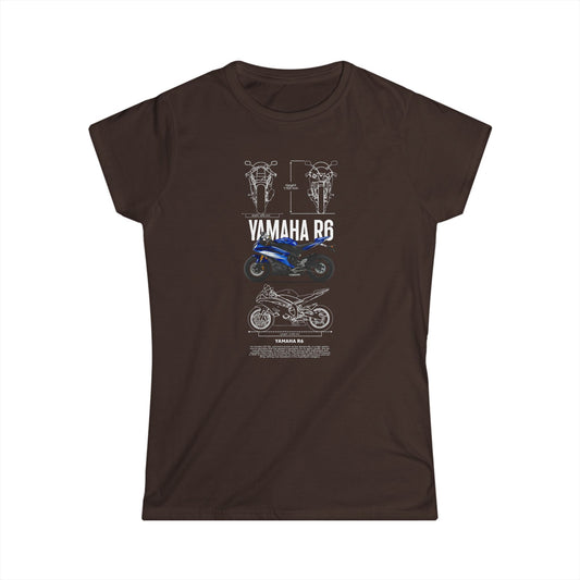 Yamaha R6 Women's Softstyle Tee - Perfect for Motorcycle Enthusiasts - CreativeRino