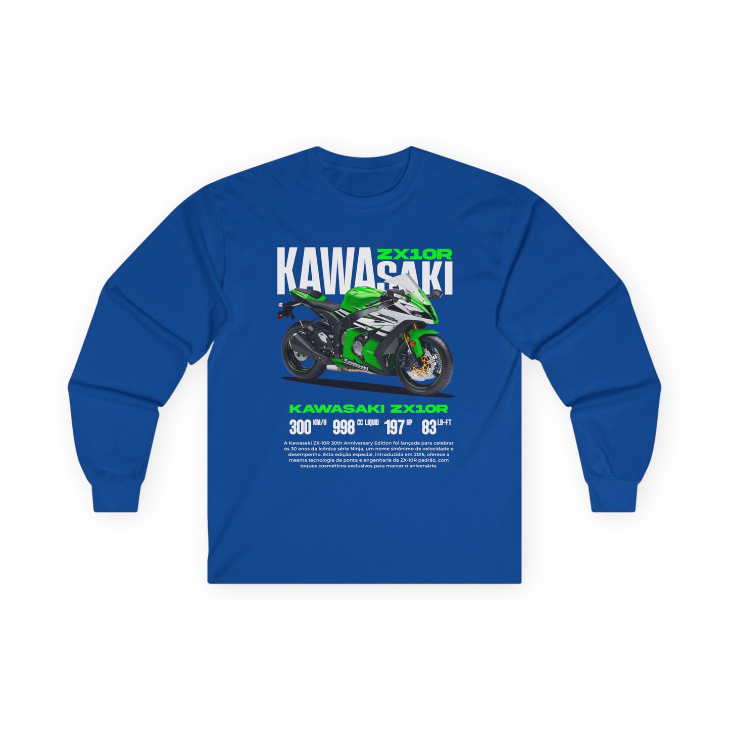 Kawasaki Ninja ZX-10R Unisex Ultra Cotton Long Sleeve Tee - Perfect T-shirt Gift for Motorcycle Enthusiasts - CreativeRino