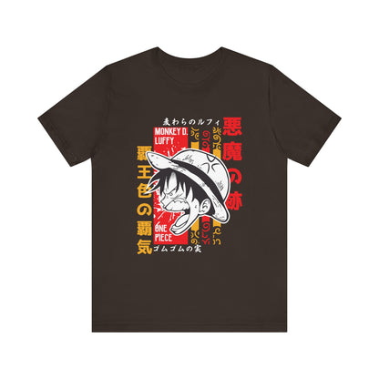 One Piece Luffy Graphic Tee – Unisex Jersey T-shirt for Anime Fans - CreativeRino