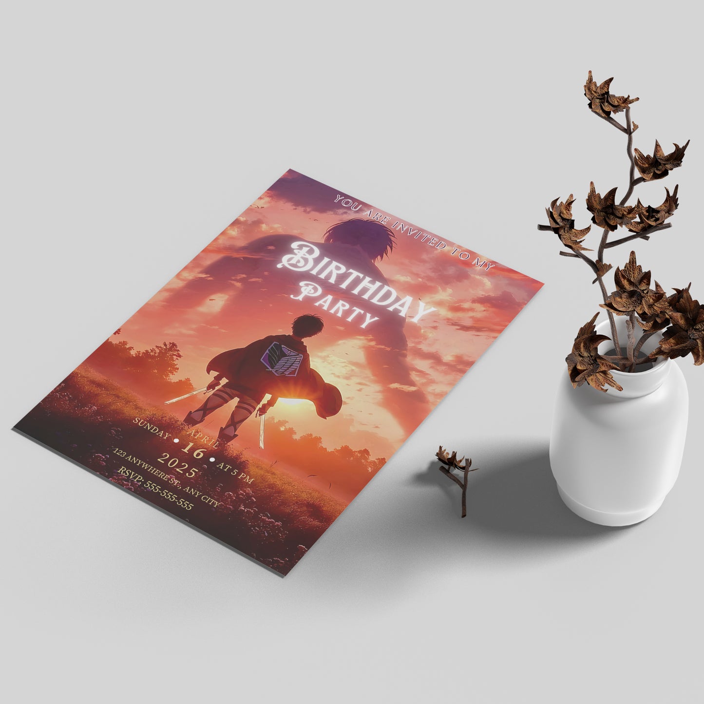 Attack on Titan Birthday Invitation Template - CreativeRino