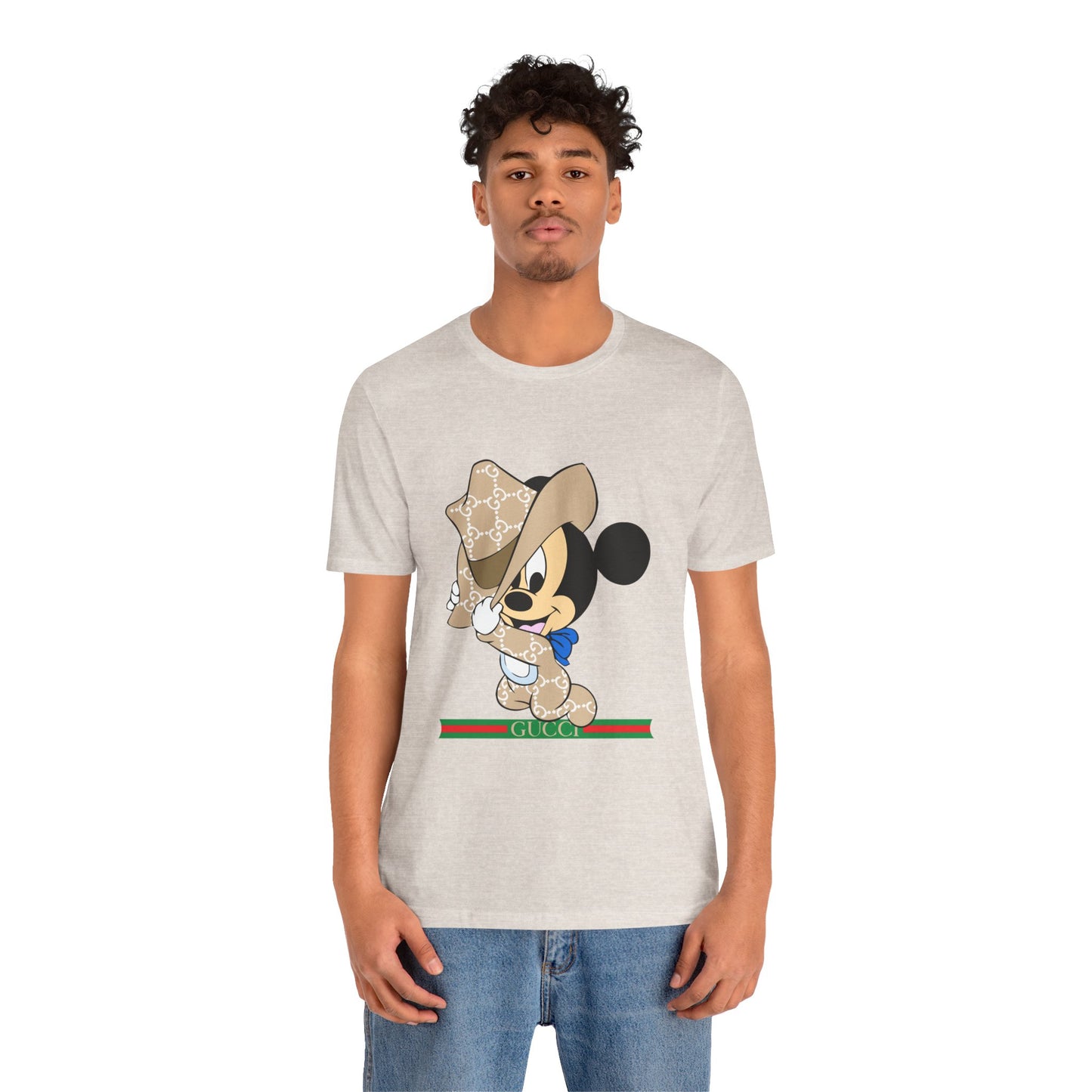 Trendy Graphic Tee - Mickey Mouse Gucci Cowboy T-shirt Design - CreativeRino