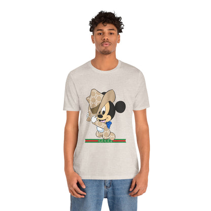 Trendy Graphic Tee - Mickey Mouse Gucci Cowboy T-shirt Design - CreativeRino