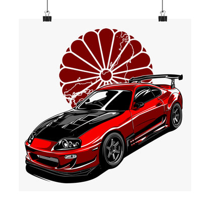 Japanese Car Culture Matte Square Poster - Ideal for Auto Enthusiasts - CreativeRino