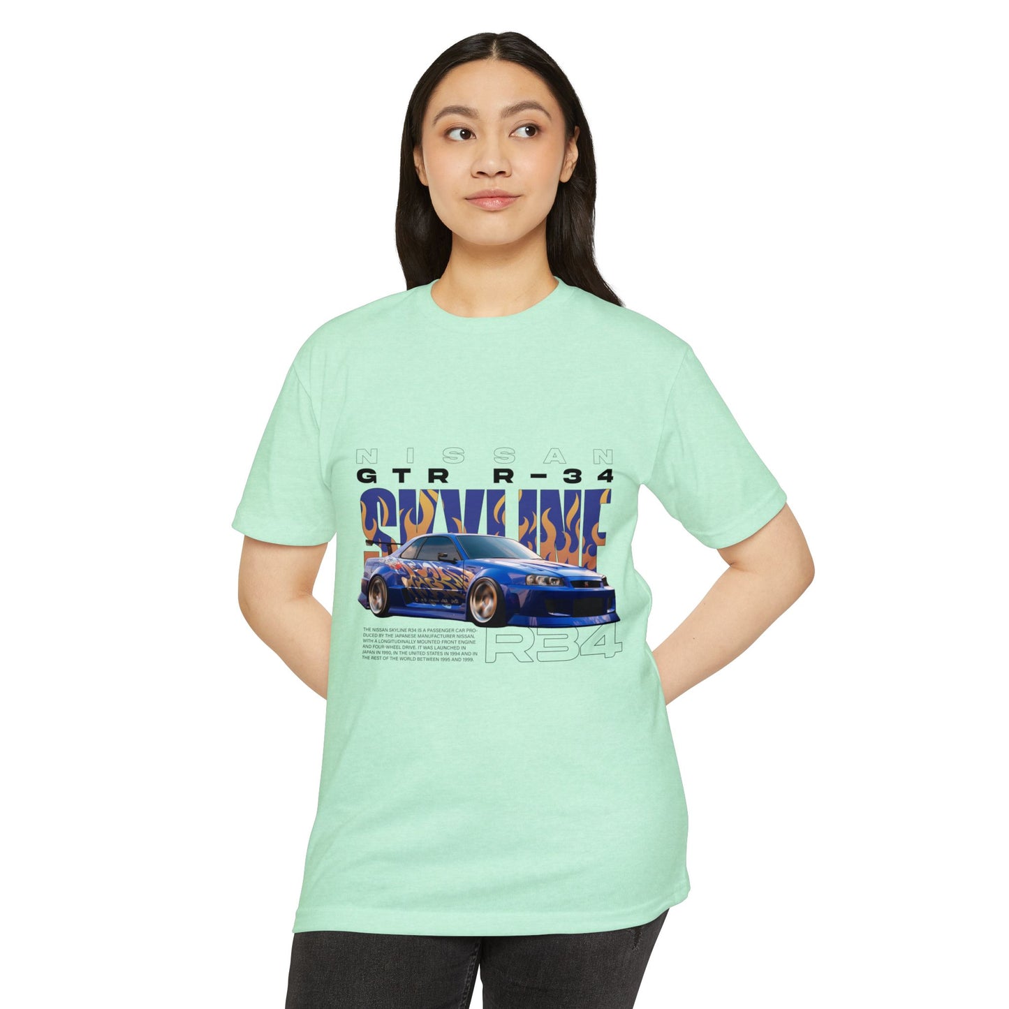 Nissan GTR R34 Graphic Tee - Unisex Vintage Car T-Shirt - CreativeRino