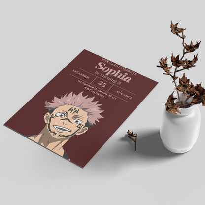 Jujutsu Kaisen Birthday Invitation Template - CreativeRino