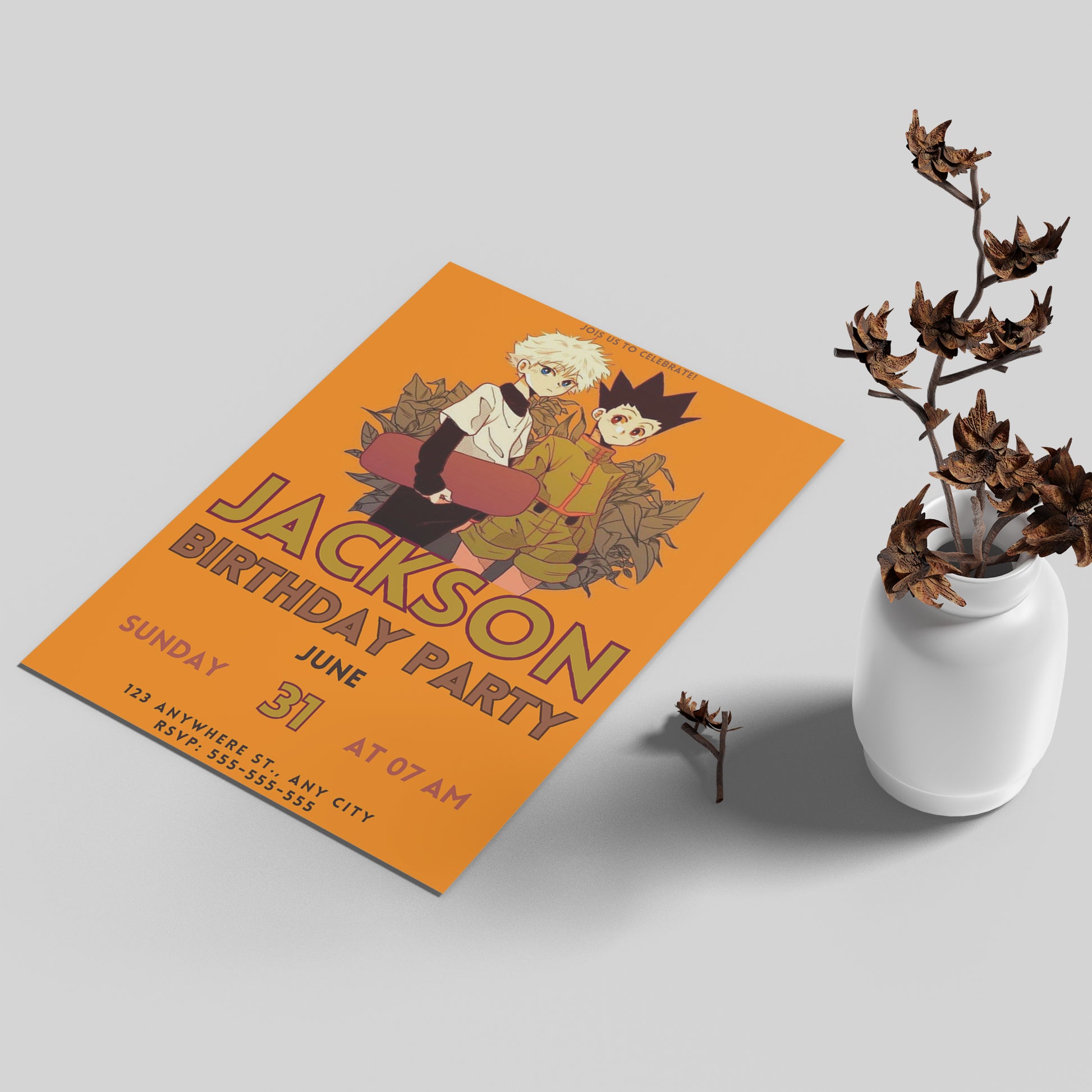 Hunter x Hunter Birthday Invitation Template - CreativeRino