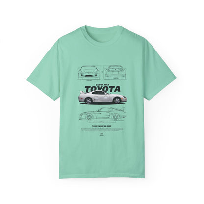 Toyota Supra Garment-Dyed Unisex T-Shirt - Classic Car Graphic T-shirt - CreativeRino