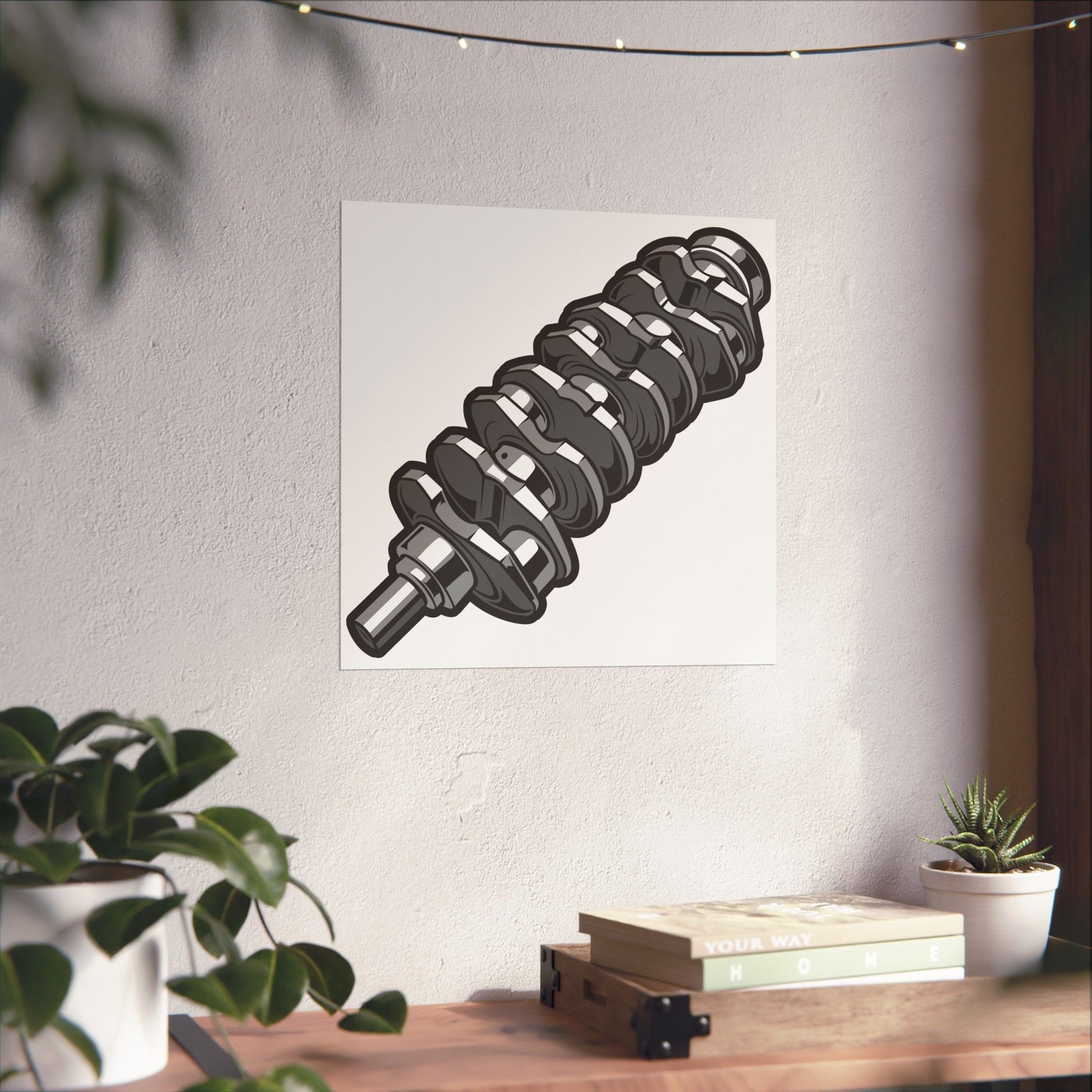 Crankshaft Matte Square Poster - Unique Automotive Art for Car Enthusiasts - CreativeRino